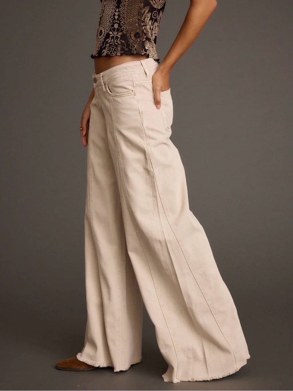 12th Tribe Cream/Tan Casual Pants